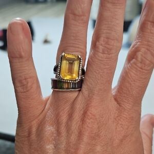 Artsy CITRINE&GEMSTONE Ring Stack